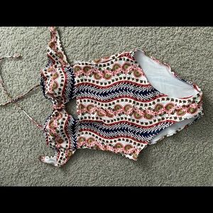 Boho chic one piece bathing suit
